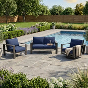 Sutton Grey 3 Piece Loveseat Group Indigo - The Great Escape