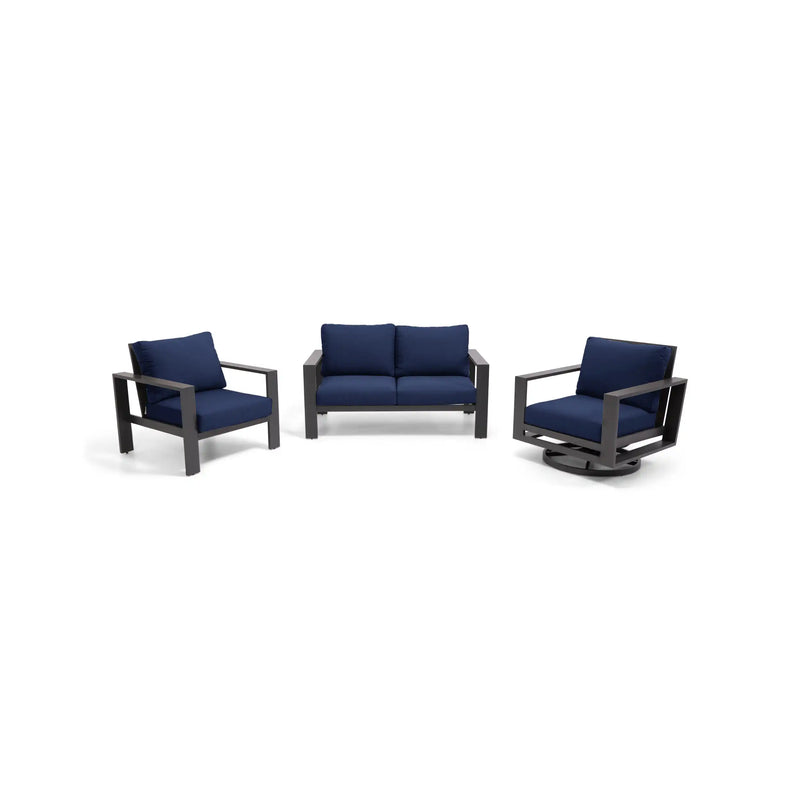 Sutton Grey 3 Piece Loveseat Group Indigo - The Great Escape