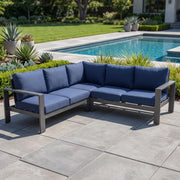 Sutton Grey 3 Piece Sectional Group Indigo - The Great Escape