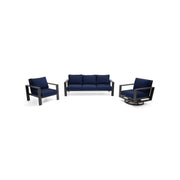 Sutton Grey 3 Piece Sofa Group - Indigo - The Great Escape