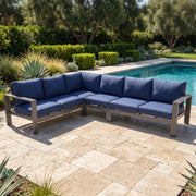Sutton Grey 4 Piece Sectional Group Indigo - The Great Escape