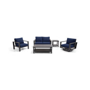 Sutton Grey 5 Piece Loveseat Group Indigo - The Great Escape