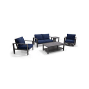 Sutton Grey 5 Piece Loveseat Group Indigo - The Great Escape