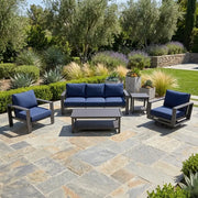Sutton Grey 5 Piece Sofa Group Indigo - The Great Escape