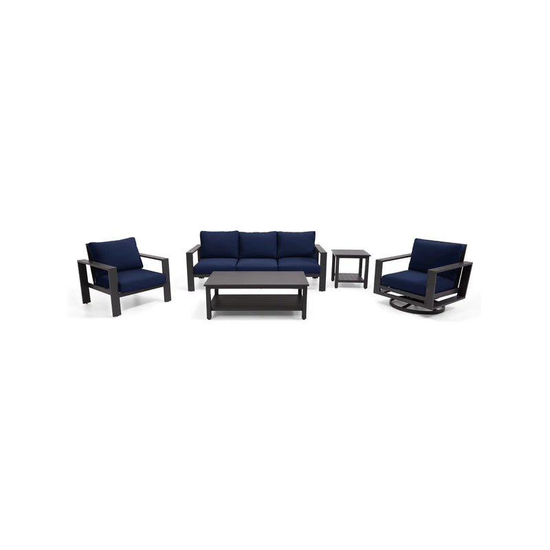 Sutton Grey 5 Piece Sofa Group Indigo - The Great Escape
