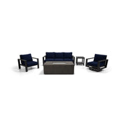 Sutton Grey 5 Piece Sofa Firepit Chat Group Indigo - The Great Escape