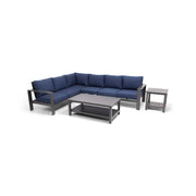 Sutton Grey 6 Piece Sectional Chat Group Indigo - The Great Escape