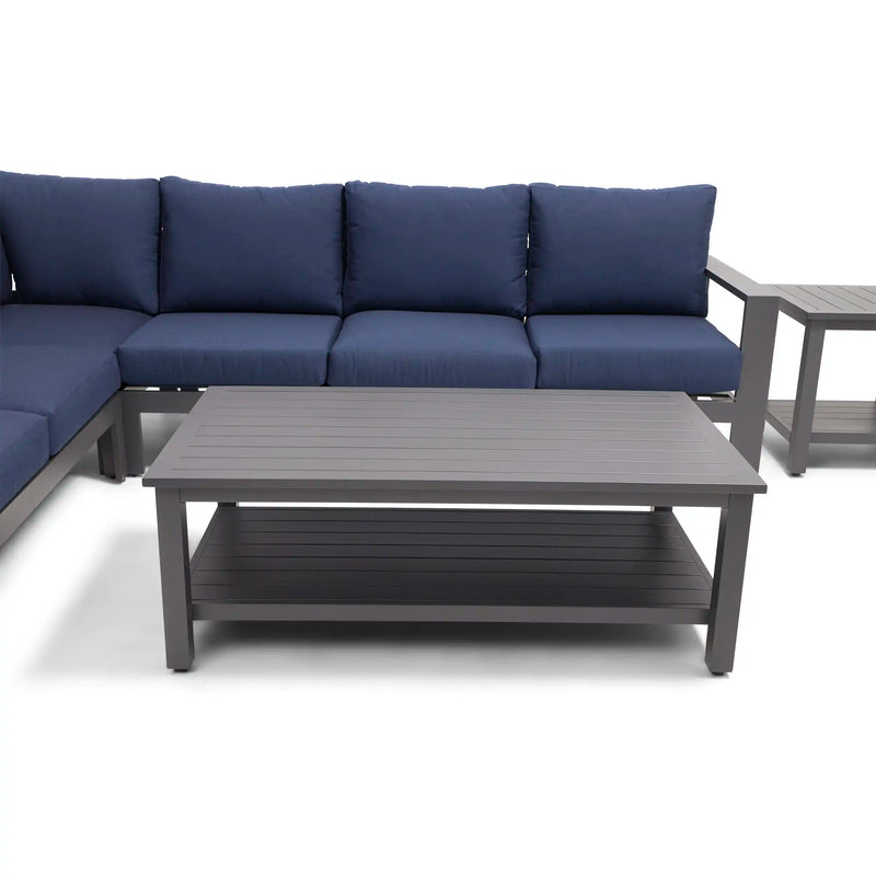 Sutton Grey 6 Piece Sectional Chat Group Indigo - The Great Escape