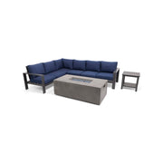 Sutton Grey 6 Piece Sectional Firepit Chat Group Dove - The Great Escape