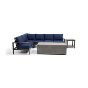 Sutton Grey 6 Piece Sectional Firepit Chat Group Dove - The Great Escape