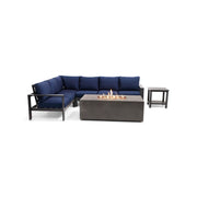 Sutton Grey 6 Piece Sectional Firepit Chat Group Dove - The Great Escape