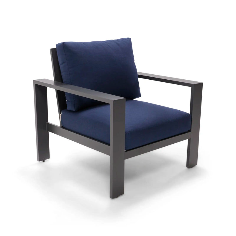 Sutton Grey Cushioned Lounge Chair Indigo - The Great Escape