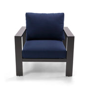 Sutton Grey Cushioned Lounge Chair Indigo - The Great Escape