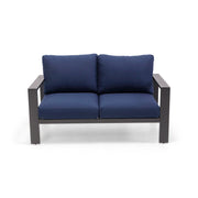 Sutton Grey Cushioned Loveseat Indigo - The Great Escape