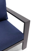 Sutton Grey Cushioned Loveseat Indigo - The Great Escape