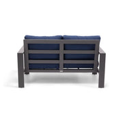 Sutton Grey Cushioned Loveseat Indigo - The Great Escape