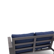 Sutton Grey Cushioned Loveseat Indigo - The Great Escape
