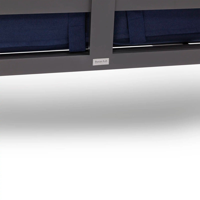 Sutton Grey Cushioned Loveseat Indigo - The Great Escape