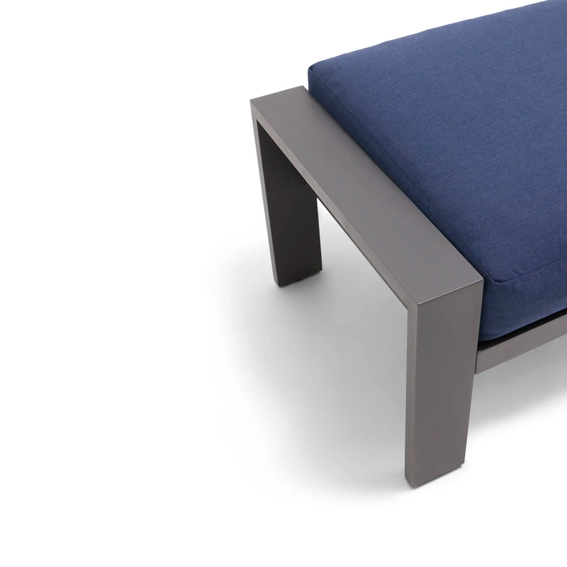 Sutton Cushioned Ottoman Indigo - The Great Escape