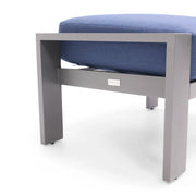 Sutton Cushioned Ottoman Indigo - The Great Escape