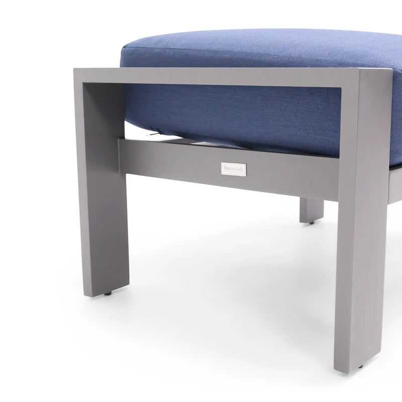 Sutton Cushioned Ottoman Indigo - The Great Escape