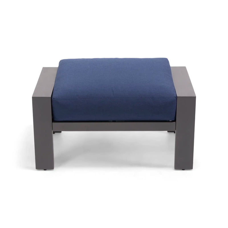 Sutton Cushioned Ottoman Indigo - The Great Escape