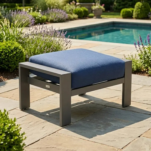 Sutton Cushioned Ottoman - Indigo Acrylic - The Great Escape