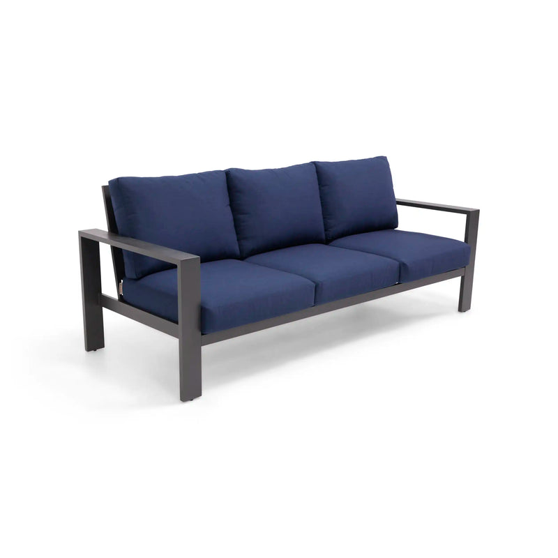 Sutton Grey Cushioned Sofa Indigo - The Great Escape