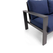 Sutton Grey Cushioned Sofa Indigo - The Great Escape