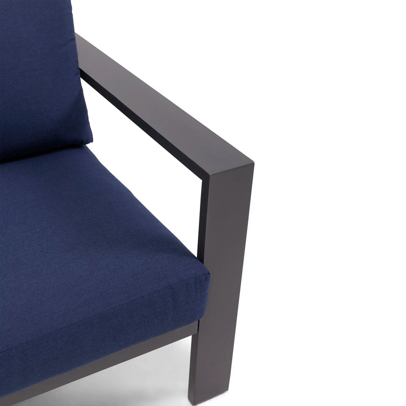 Sutton Grey Cushioned Sofa Indigo - The Great Escape