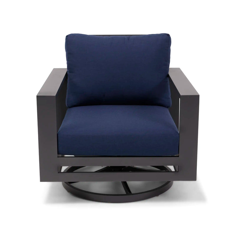 Sutton Grey Cushioned Swivel Rocker Indigo - The Great Escape