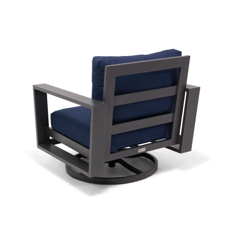 Sutton Grey Cushioned Swivel Rocker Indigo - The Great Escape