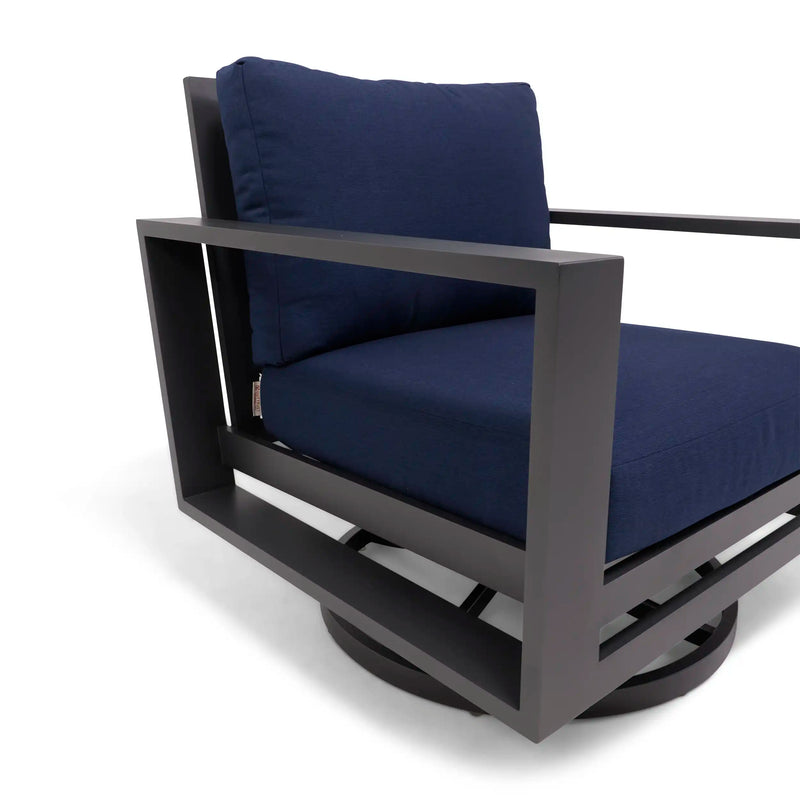 Sutton Grey Cushioned Swivel Rocker Indigo - The Great Escape