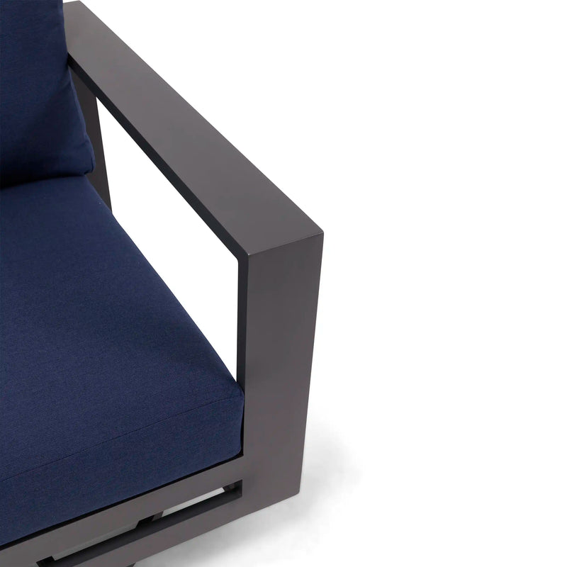 Sutton Grey Cushioned Swivel Rocker Indigo - The Great Escape