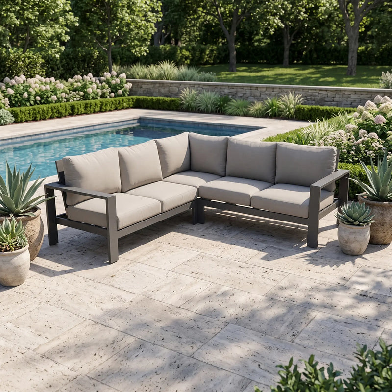 Sutton Grey 3 Piece Sectional Group Dove - The Great Escape