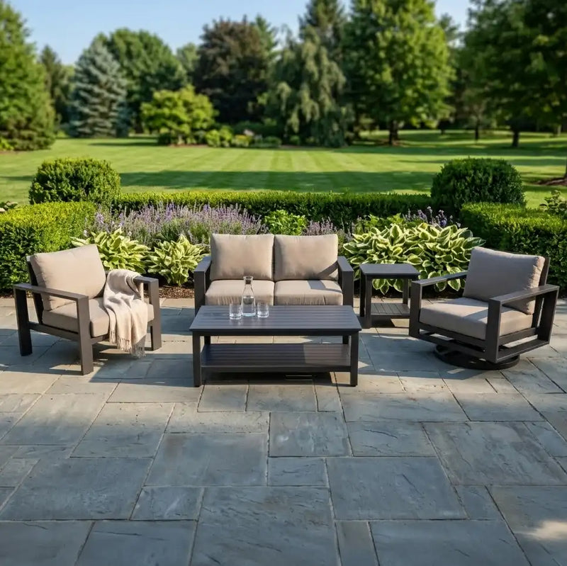 Sutton Grey 5 Piece Loveseat Group Dove - The Great Escape