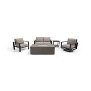 Sutton Grey 5 Piece Loveseat Firepit Chat Group Dove - The Great Escape