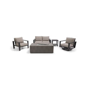 Sutton Grey 5 Piece Loveseat Firepit Chat Group Dove - The Great Escape