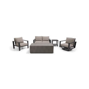 Sutton Grey 5 Piece Loveseat Firepit Chat Group Dove - The Great Escape
