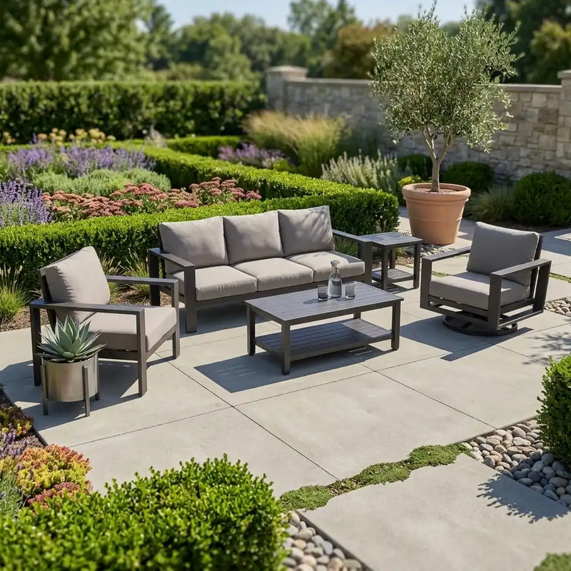 Sutton Grey 5 Piece Sofa Group Dove - The Great Escape