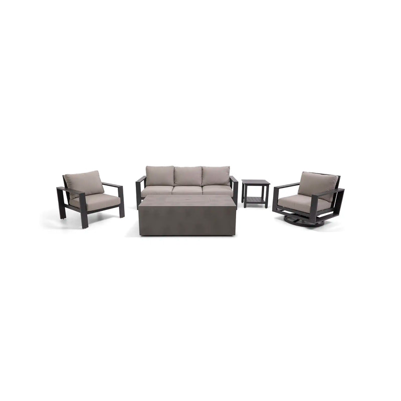 Sutton Grey 5 Piece Sofa Firepit Chat Group Dove - The Great Escape