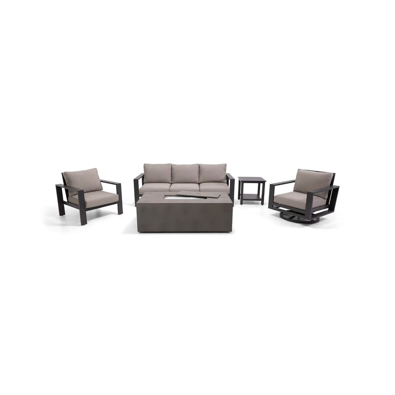 Sutton Grey 5 Piece Sofa Firepit Chat Group Dove - The Great Escape