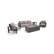 Sutton Grey 5 Piece Sofa Firepit Chat Group Dove - The Great Escape