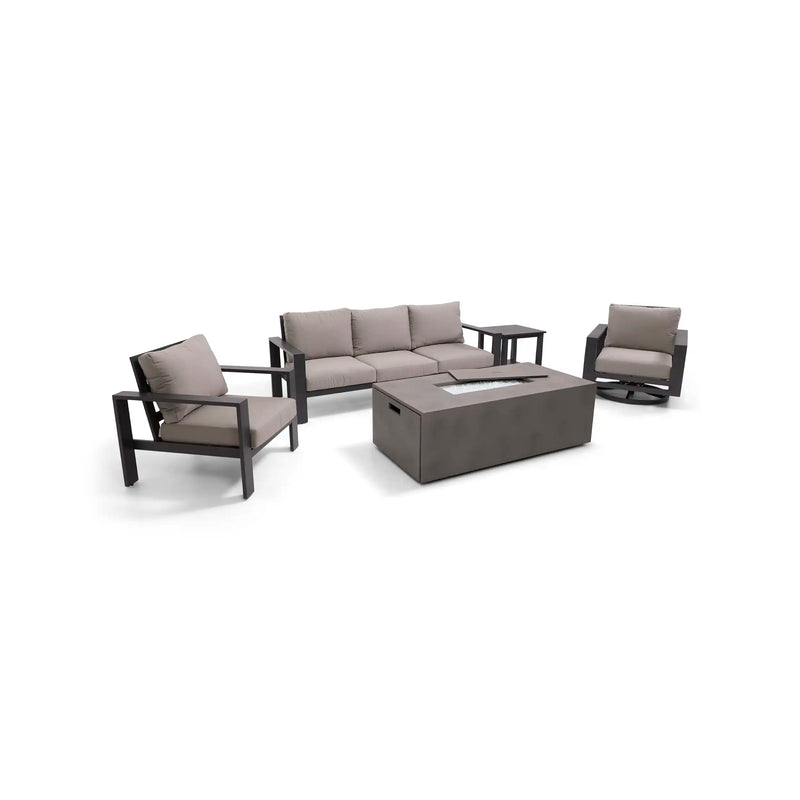 Sutton Grey 5 Piece Sofa Firepit Chat Group Dove - The Great Escape