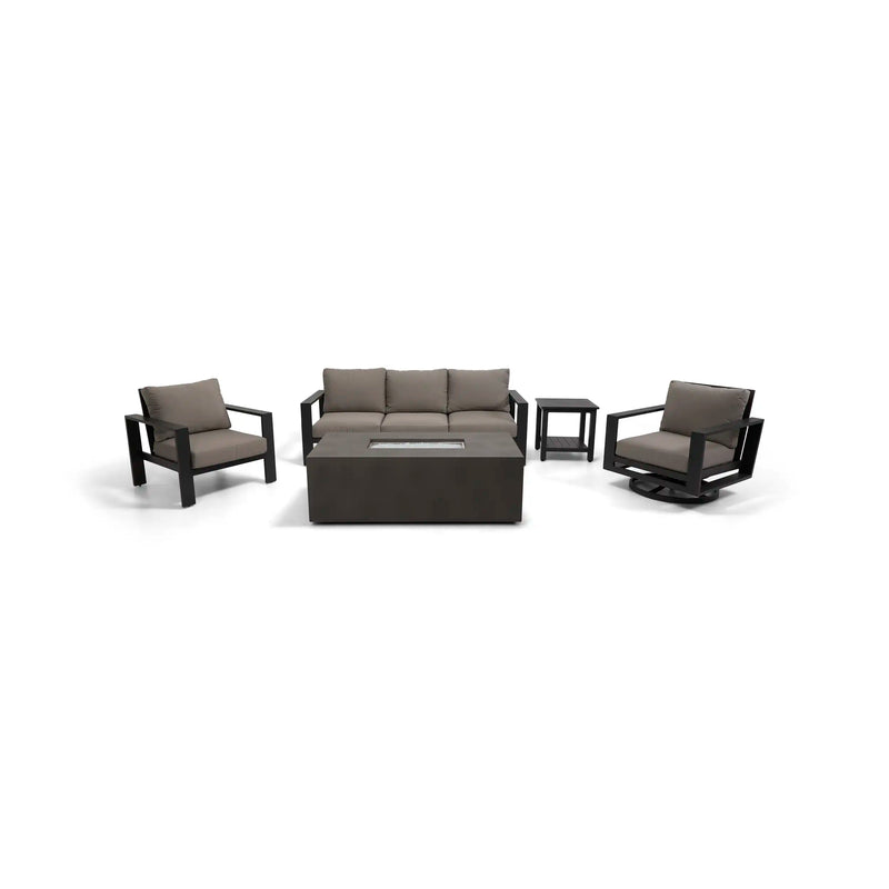 Sutton Grey 5 Piece Sofa Firepit Chat Group Dove - The Great Escape