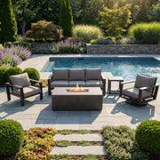 Sutton Grey 5 Piece Sofa Firepit Chat Group Dove - The Great Escape
