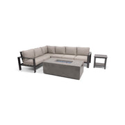 Sutton Grey 6 Piece Sectional Firepit/Chat Group Dove - The Great Escape