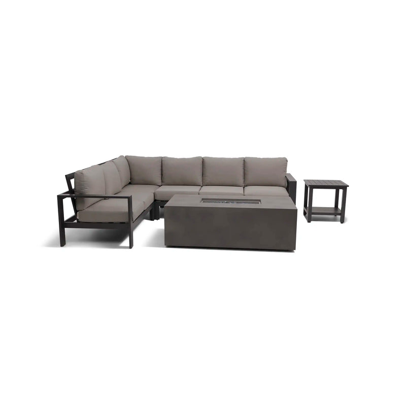 Sutton Grey 6 Piece Sectional Firepit/Chat Group Dove - The Great Escape