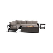 Sutton Grey 6 Piece Sectional Firepit/Chat Group Dove - The Great Escape