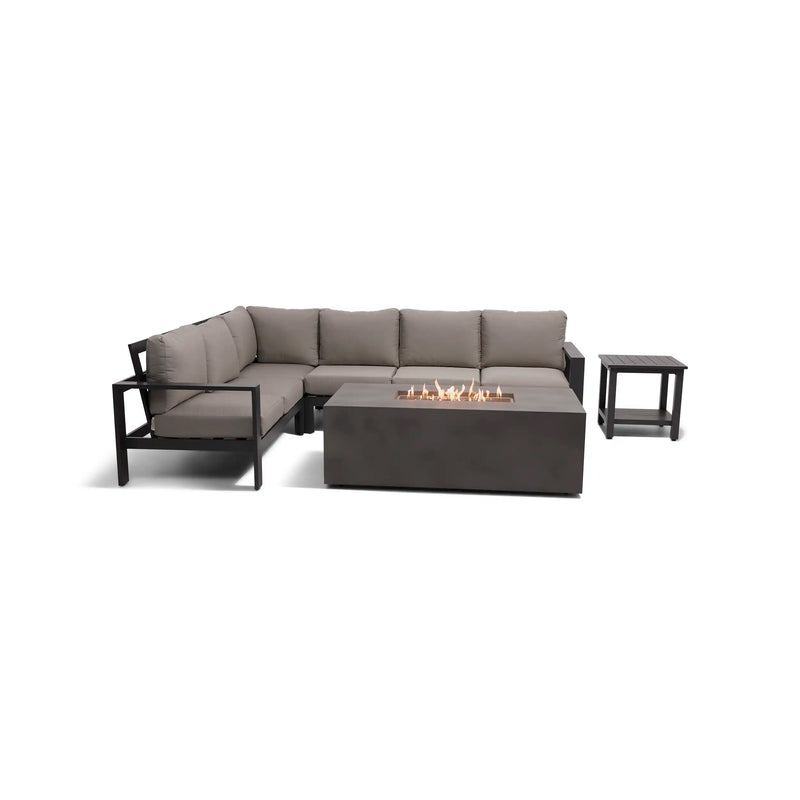 Sutton Grey 6 Piece Sectional Firepit/Chat Group Dove - The Great Escape